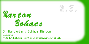 marton bohacs business card