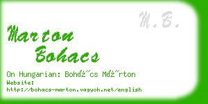 marton bohacs business card